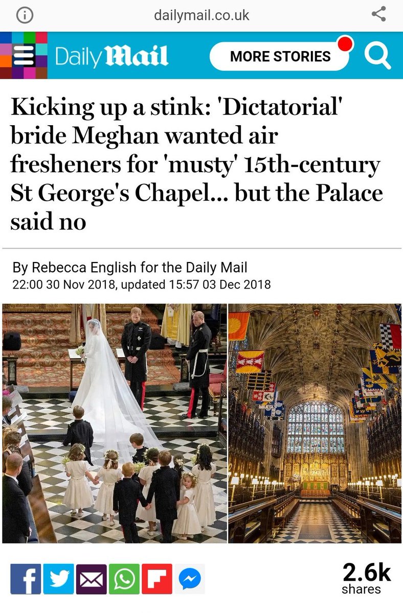 Exhibit 25:  #ScentedCandleGate Everyone wants their wedding to be perfect, yes? Right down to the smell. Kate's choice of Jo Malone scented candles is lauded. Yet Meghan is "kicking up a stink" with her "dictatorial" ways. Both wanted a memorable wedding, understandably.