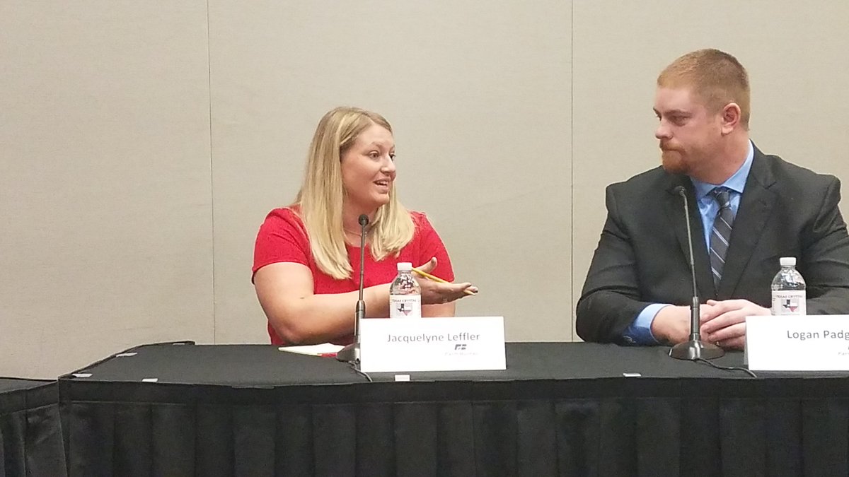 KSFarmBureau's tweet image. Jacquelyne Leffler speaking during the first round of the YF&amp;amp;R Discussion Meet at @FarmBureau Annual Meeting!