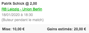 SuthTipster's tweet photo. #B0016 | #Bundesliga🇩🇪
 RB Leipzig - U. Berlin [18:30]

» Buteur Schick
» (2.00)
» 1.00%

#TeamParieurs https://t.co/KXteZY9rcI