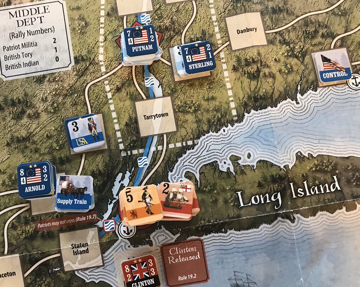playersaidblog's tweet photo. All setup and ready to go with #Campaignsof1777 from @Decisiongames designed by @HBuchanan2 Check out that beautiful map by Terry Leeds. This is a magazine game. Awesome work! Rules are pretty clear and we are chomping at the bit to get going. https://t.co/eJPHHQAlIu