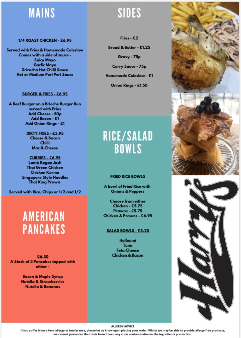 Harrysurmston's tweet photo. New Menu! https://t.co/nRnNXZw95D