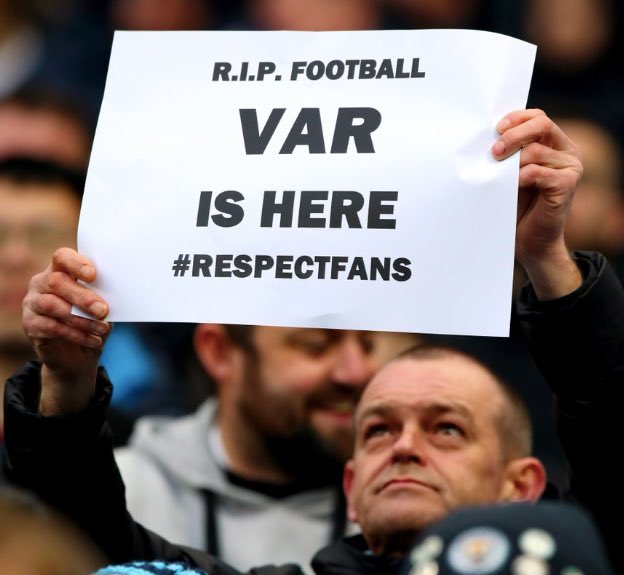 talkSPORT's tweet image. Man City fans today protesting VAR 👀