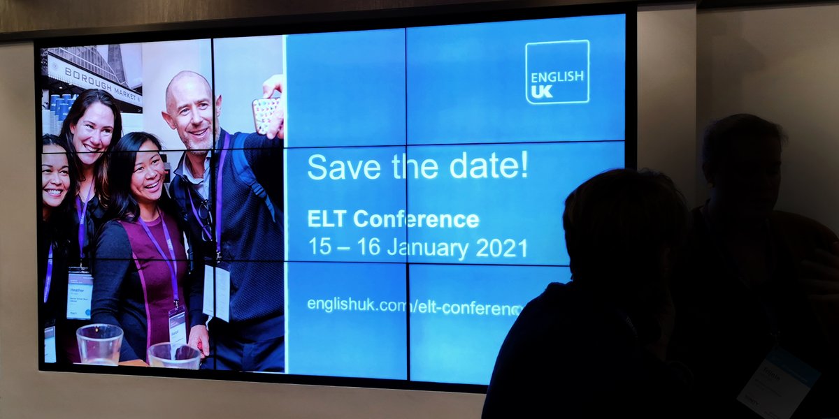 englishuk's tweet photo. Thanks to everyone for joining the ELT Conference! We hope you have been inspired, motivated and filled with new ideas to implement on Monday. 

Save the date for next year!

🗓️ Friday 15 - Saturday 16 January 2021
#eukconference #UKELT https://t.co/ta6JveDCxg