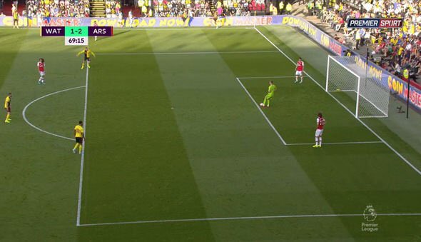 Arsenal were leading Watford 2–1. Watford equalise, however pictures show that a Watford player encroached by being inside the penalty area whilst we were taking a goal kick. VAR didn’t even check it.