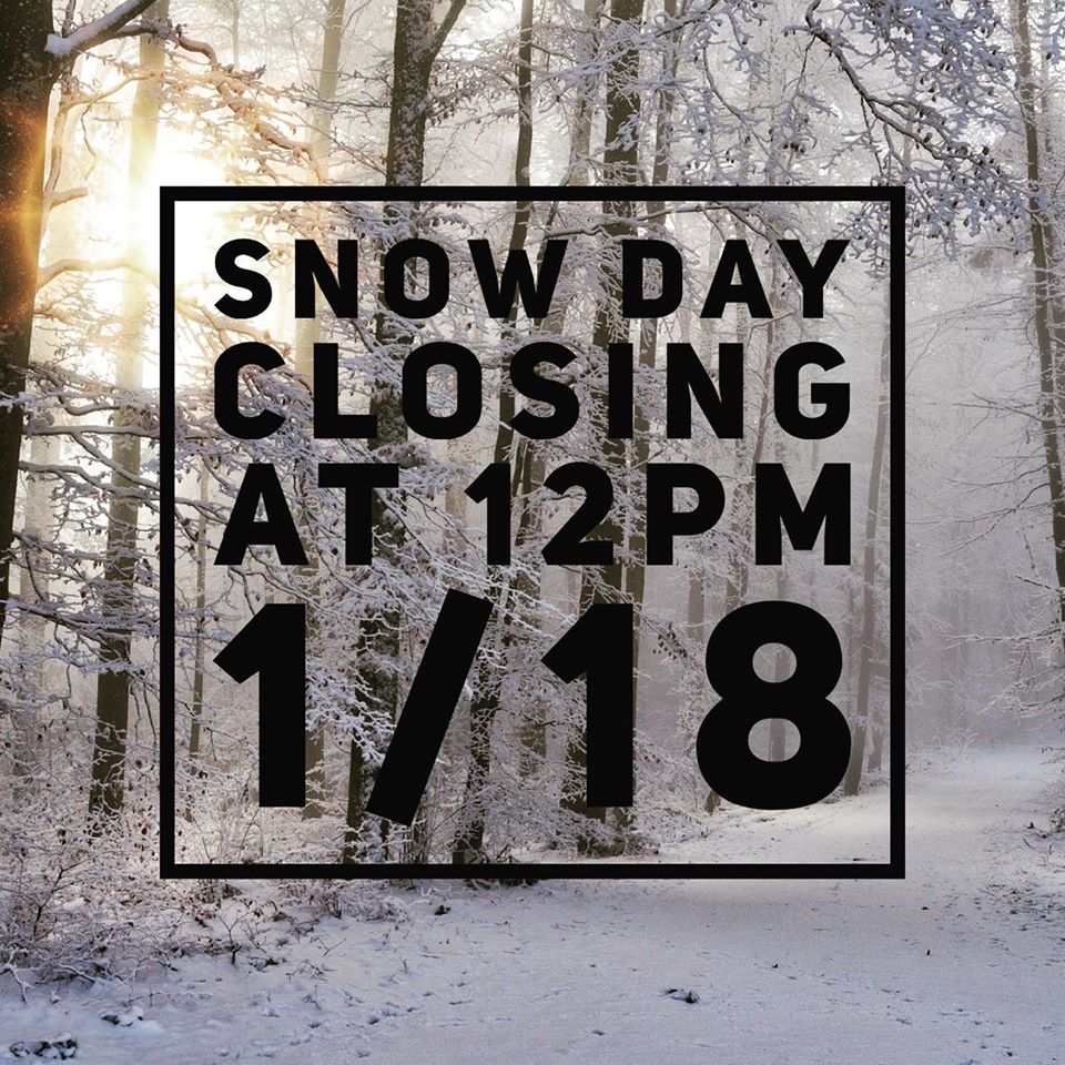 It’s a magical snowy day here in the Keweenaw. We’re going to let our staff head out early. Stay safe! See y’all tomorrow. Open Sunday 1/19 - 10am to 3pm