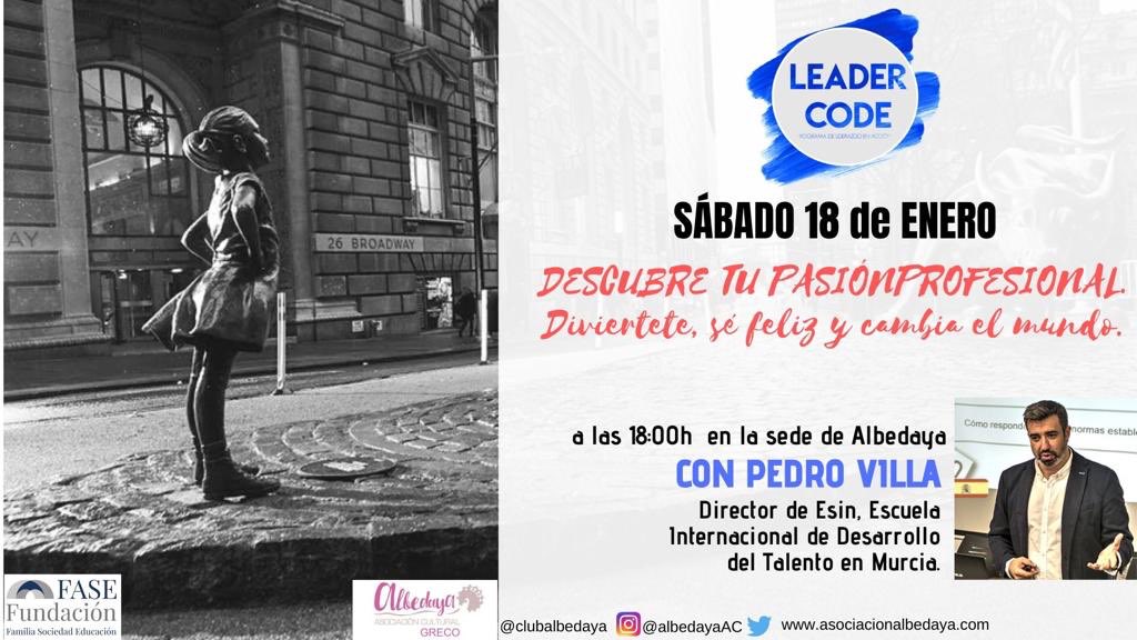 Albedayaac's tweet photo. Comienza la 4ª sesión de #LeaderCode a cargo de @pedrovifuentes sobre talento, compromiso, pasión y futuro 💡con @fase_fundacion https://t.co/JJIKQBgNCA