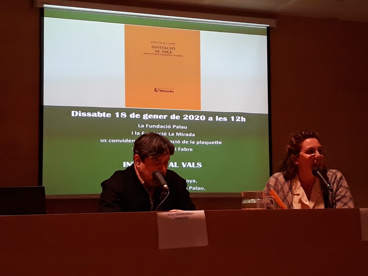 josep casamartina (@jcasamartina) on Twitter photo Feina feta! Presentació de la plaquette Invitació al Vals, de Josep Palau i Fabre, editada per la Fundació La Mirada, a la Fundació Palau, a Caldes d'Estrac, amb <a href="/mxoia/">maria choya</a> <a href="/FundacioPalau/">Fundació Palau</a> Feina feta! Presentació de la plaquette Invitació al Vals, de Josep Palau i Fabre, editada per la Fundació La Mirada, a la Fundació Palau, a Caldes d'Estrac, amb <a href="/mxoia/">maria choya</a> <a href="/FundacioPalau/">Fundació Palau</a>