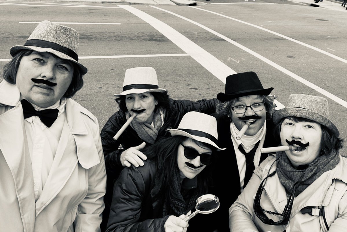 inventing101now's tweet photo. Please, #cluedupp Gumshoe Gals, this is not a Beatles Abbey Road project!  😒 https://t.co/xqcUANHLVk