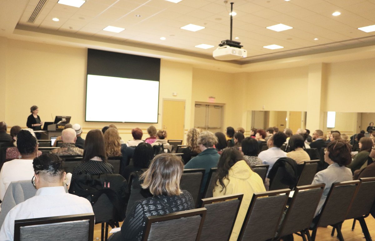 Annie Publow, OVPRI Sponsored Programs, presenting in front a large group of people (about 50 people)