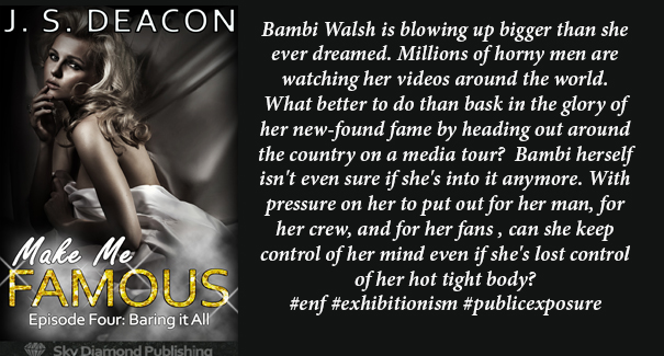 Here you go, Make Me Famous Episode Four: Baring it All is now available on Amazon (free on KU).  https://t<a href="/tag/erotica"class="tags"><span>#erotica</span></a><a href="/tag/enf"class="tags"><span>#enf</span></a><a href="/tag/exhibitionism"class="tags"><span>#exhibitionism</span></a><a href="/tag/lprtg"class="tags"><span>#lprtg</span></a><a href="/tag/ssrtg"class="tags"><span>#ssrtg</span></a>