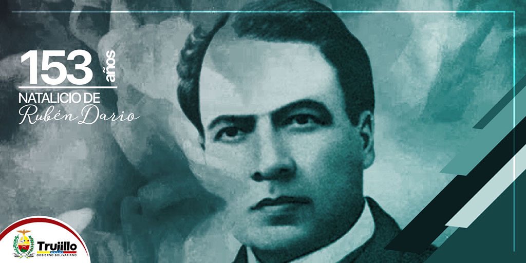 #18Ene Hoy se conmemoran 153 años del Natalicio de Rubén Darío, poeta, periodista y diplomático nicaragüense con una gran influencia en la literatura del Siglo XX, fiel exponente de la grandeza de los hombres y mujeres de nuestra América. ¡ Honor y gloria a su vida y obra!