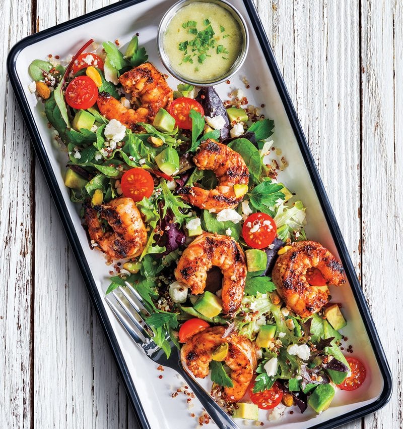 New Recipe From The GCC Test Kitchen - Quinoa &amp; Mango Chipotle Shrimp Salad. Send yourself to the islands with this Fresh Citrusy Salad! mailchi.mp/galenacanning/…