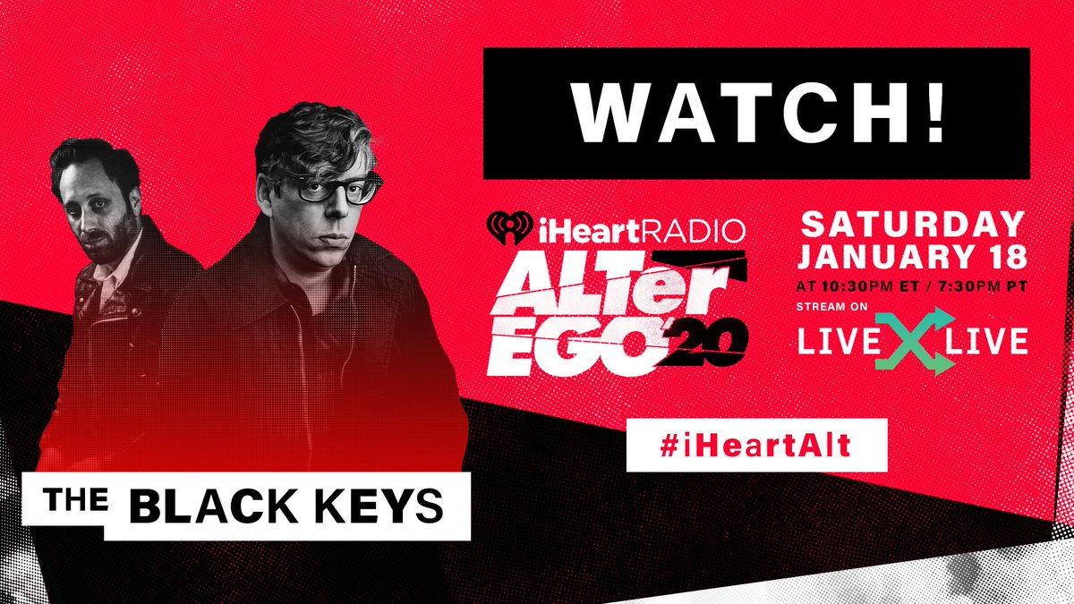 theblackkeys's tweet photo. TONIGHT: Watch the live stream from @iHeartRadio ALTer EGO in Los Angeles at 11pm PT ⚡ https://t.co/QUn4NoIDKQ

#iHeartALT https://t.co/dzL53JGsH5
