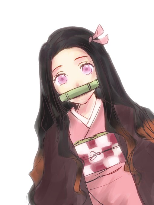 うさお*さんがTwitterに投稿した竈門禰豆子(鬼滅の刃)のイラスト。