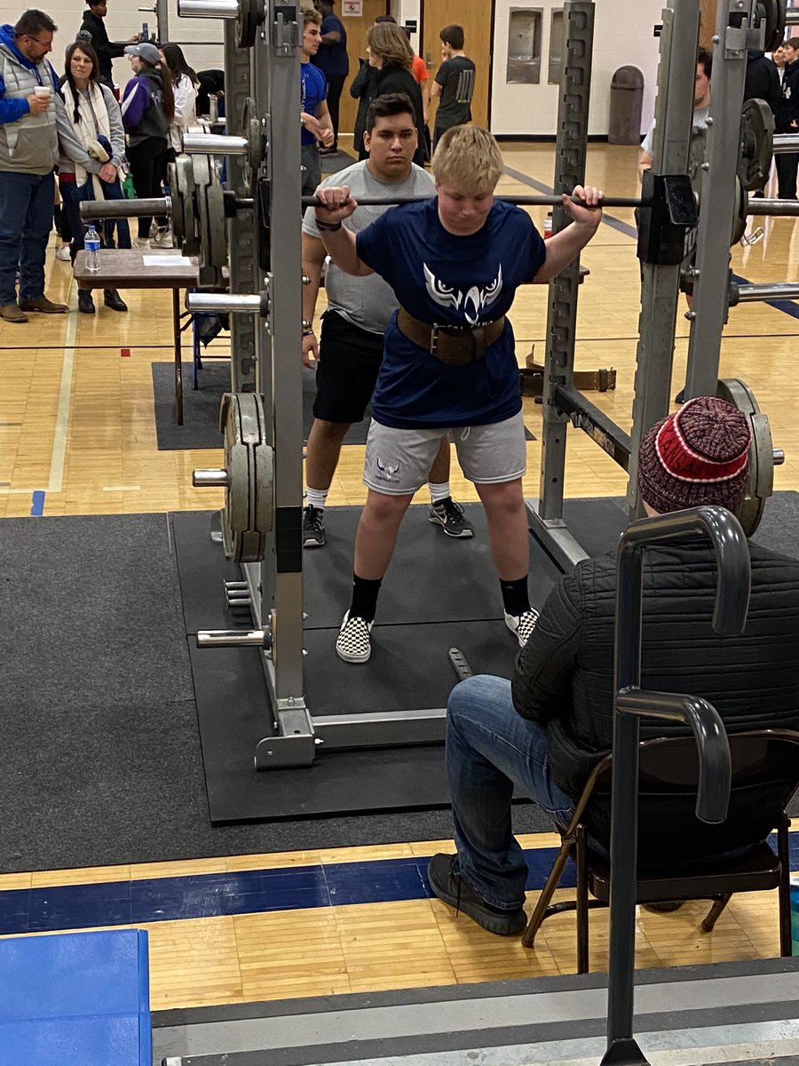 OWPowerlifting's tweet photo. Coach Goerl canโt work technology, so here is a picture instead of a video of Thomas Clark under the bar for squat! #strong #techishard https://t.co/d6HmBPpNXo