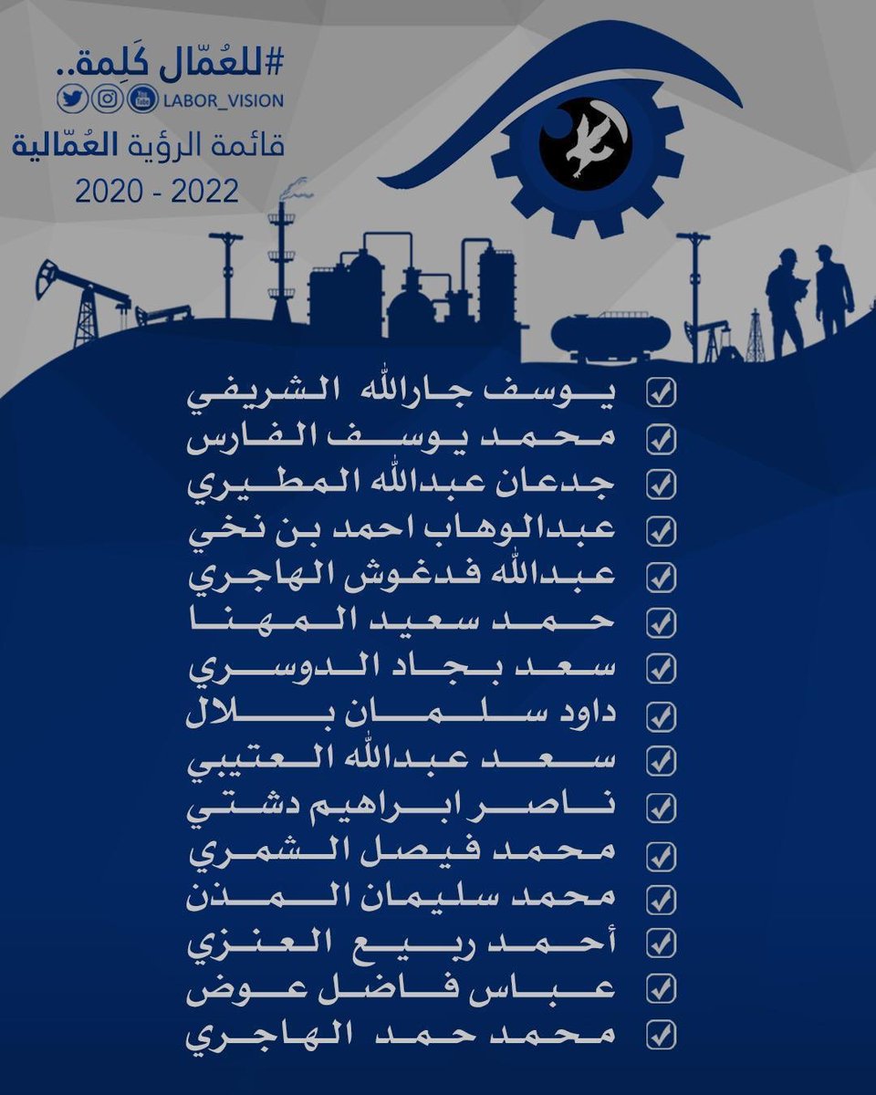 Aldhafiri55's tweet photo. .
مصلحة العمال لا تتحقق بتغيير الأقنعة
مصلحة العمال لا تتحقق بتغيير الأسماء

مصلحة العمال تتحقق بمبادئ راسخة وثابتة
لا تتغير مع تغير اتجاه بوصلة المنفعة والفائدة الشخصية

الحق أحق ان يقال ونعلنها صراحة 
(للعمال كلمة) ان شاءالله
.
#الرؤية_العمالية 
#للعمال_كلمة 
#القطاع_النفطي https://t.co/kARh1oBpoK