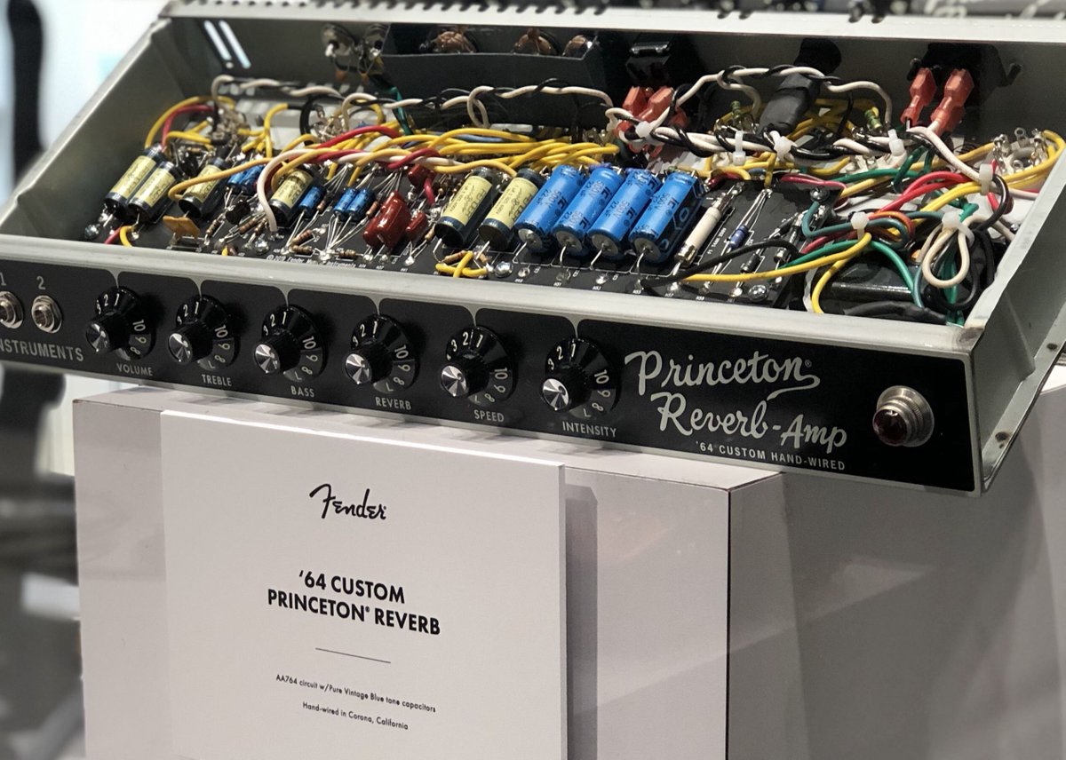 New from #NAMM: Take a peek inside the hand-wired @Fender 64 