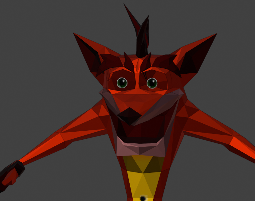 codaanim's tweet image. crash bandicoot imported into blender like this help
