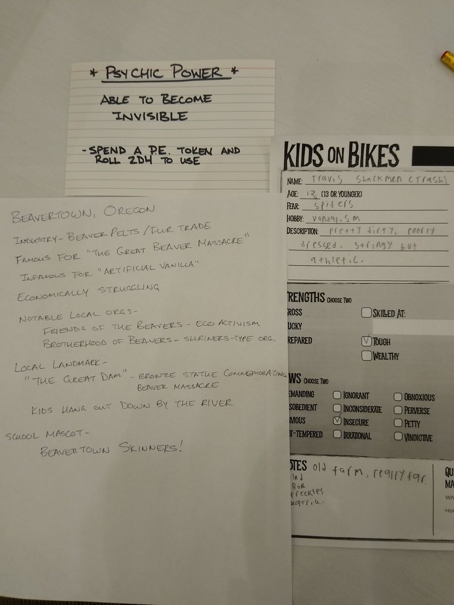 newaregames's tweet photo. Played Kids on Bikes and I decided to set it in Beaverton, OR in honer of @IanKarmel and my character definitely has "young @SeanSJordan" vibes. https://t.co/VVFDEphDIT