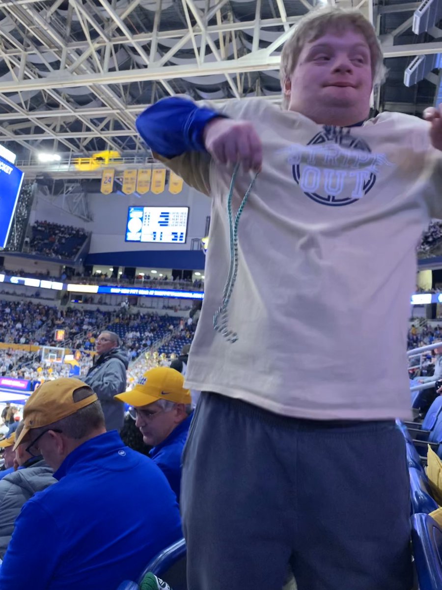 Jeff_Inman's tweet photo. @Pitt_MBB Jumping for joy at the Pitt-UNC game https://t.co/is5QH609sI