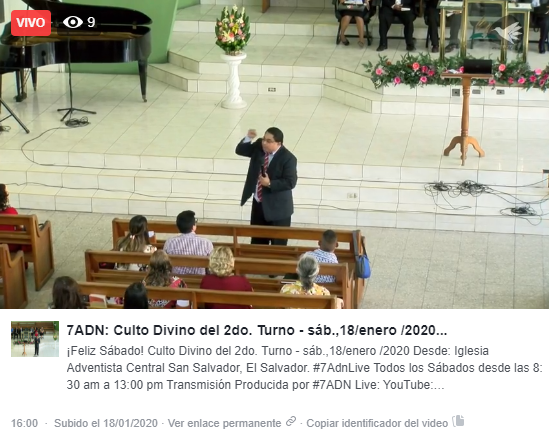 7adntv's tweet photo. ¡Feliz Sábado!
Culto Divino del 2do. Turno - sáb.,18/enero /2020
Desde: Iglesia Adventista Central San Salvador, El Salvador.
#7AdnLive Todos los Sábados desde las 8: 30 am a 13:00 pm
Live:
YouTube: https://t.co/5f3L1hXFLI https://t.co/QBRXJVGOrx