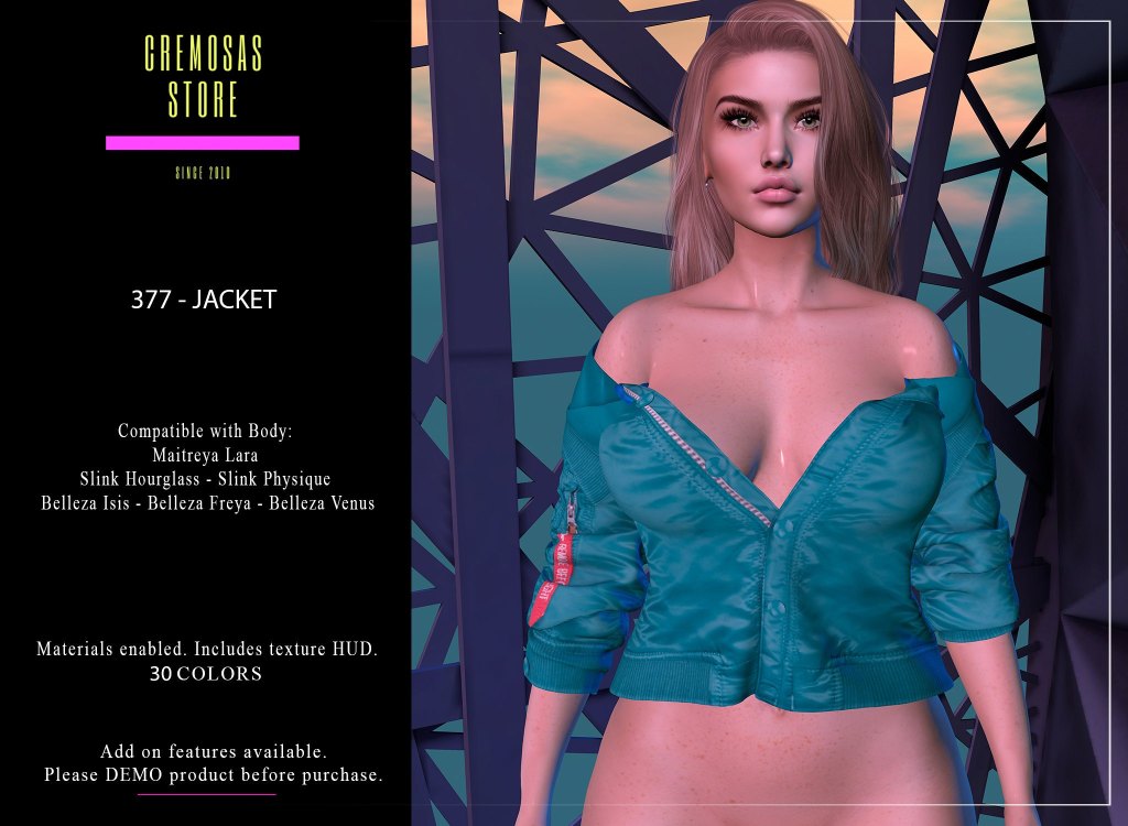 mainstoresl's tweet photo. CREMOSAS STORE - New Jackets for Women at Mainstore #secondlife #sl #mainstoresl https://t.co/a8wxxgwvGy https://t.co/N6874Ofjud