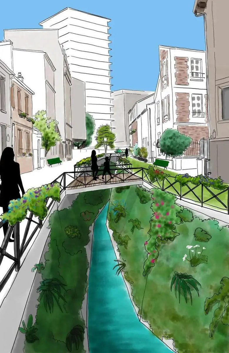 Thread ⤵️

Je trouve très intéressante, et assez fascinante, la proposition @EcoloParis de redonner vie à une rivière enfouie par l’homme dans Paris.

Du coup, je suis allé cherché dans l’histoire et l’art les représentations de cette rivière oubliée de la capitale.

🖼🎨