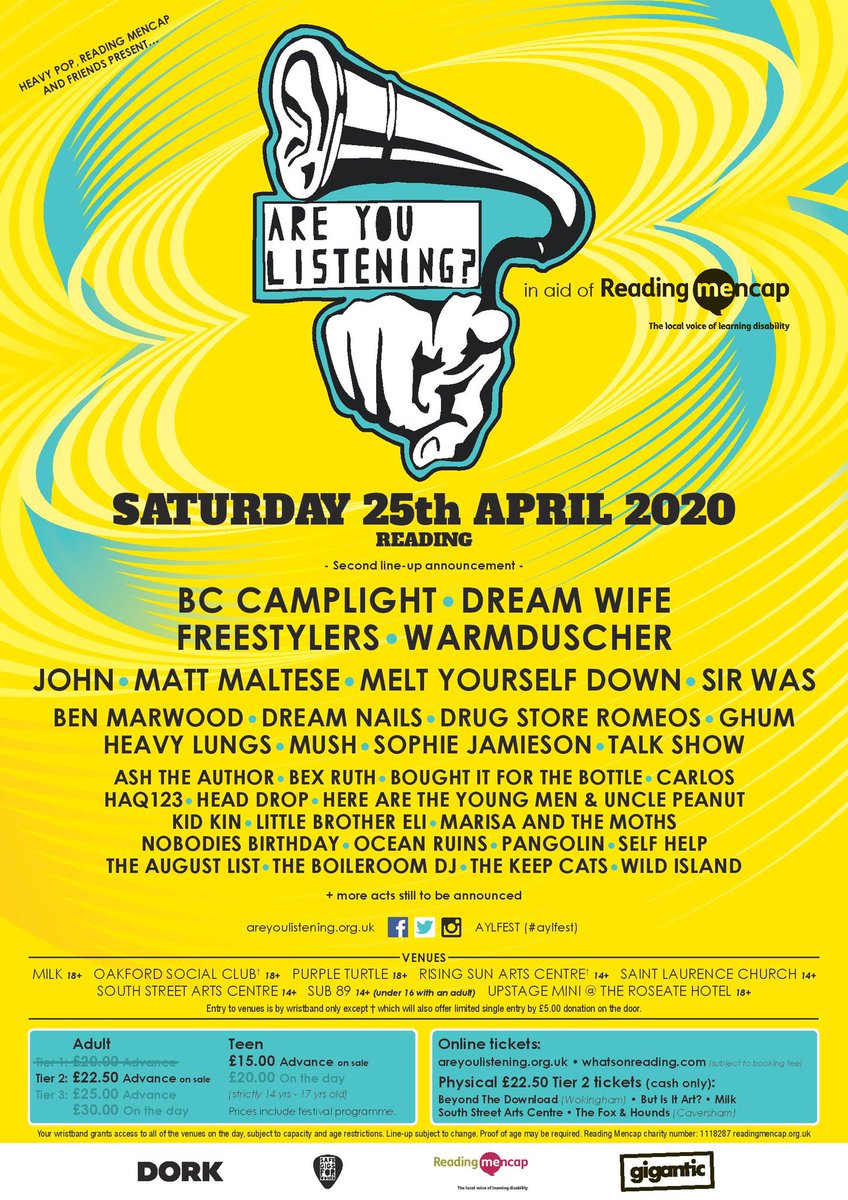 Soooooo thrilled to be playing <a href="/AYLFest/">Are You Listening? Festival</a> this year! 🥰 We’ve been attending this festival for years &amp; it always has THE BEST buzz, plus the line up is 🔥 Grab your tix now! areyoulistening.org.uk/tickets #aylfest #rdguk #newmusicfest
