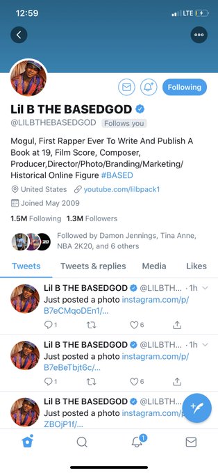 Still blows my mind that the goat @LILBTHEBASEDGOD follows me https://t.co/uIuMelsl9N<a class="tags" target="_blank" title="On Twitter" href="/?out=eyJ0eXAiOiJKV1QiLCJhbGciOiJIUzUxMiJ9.eyJpYXQiOjE3MjYzODYwNzIsImlzcyI6InR3cG9ybnN0YXJzLmNvbSIsIm5iZiI6MTcyNjM4NjA3MiwiZXhwIjoxNzU3OTIyMDcyLCJyZWRpcmVjdF91cmwiOiJodHRwczovL3R3aXR0ZXIuY29tL0xJTEJUSEVCQVNFREdPRCJ9.zEdznxy0PmCN3vBcDiVY3lznGdb99FmJL-lpnRTHP3ZmzGLc-e3Gctzt4LEUqWxz1pRbIxEUg4_xA7ryi4w_iw">@LILBTHEBASEDGOD</a><a href="/tag/newprofilepic"class="tags"><span>#newprofilepic</span></a>