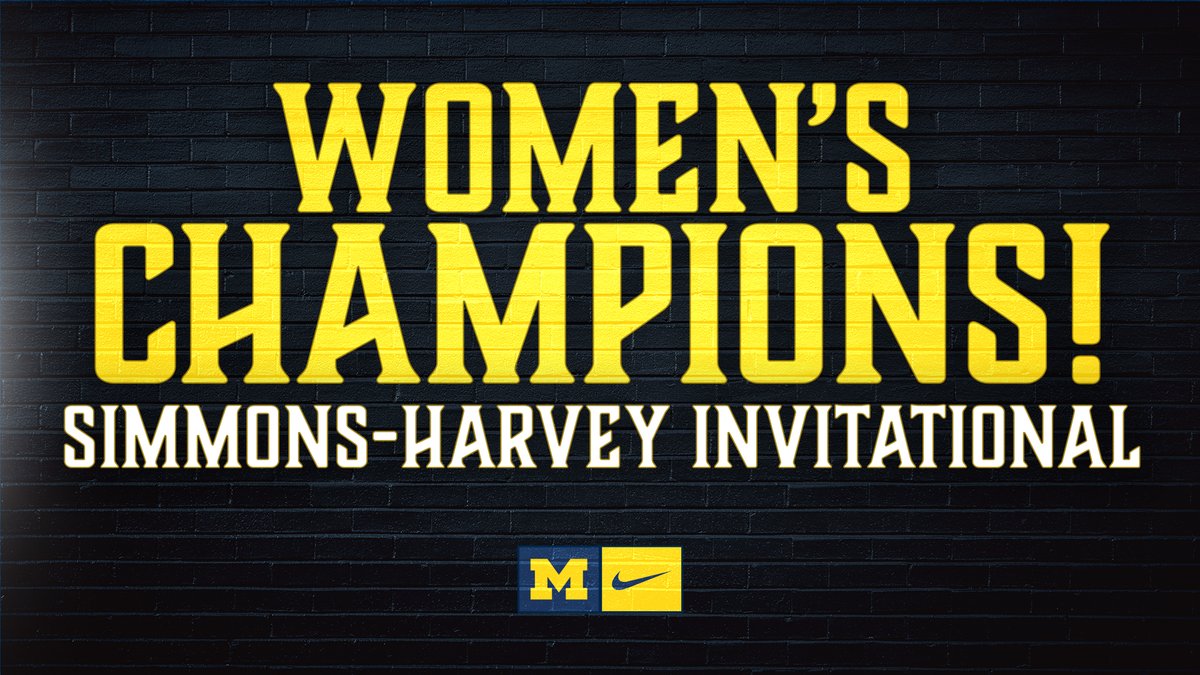 HAIL TO THE VICTORS!

The Wolverine women have officially defeated MSU &amp; OSU to win the #SimmonsHarveyInvite! 

120 pts - Michigan
93 pts - Ohio State
90 pts - Michigan State

#GoBlue