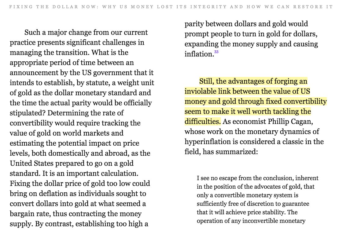 of course there would be challenges to going back to gold but Shelton explains in her latest book: "the advantages of forging an inviolable link between the value of US money and gold through fixed convertibility seem to make it well worth tackling the difficulties."