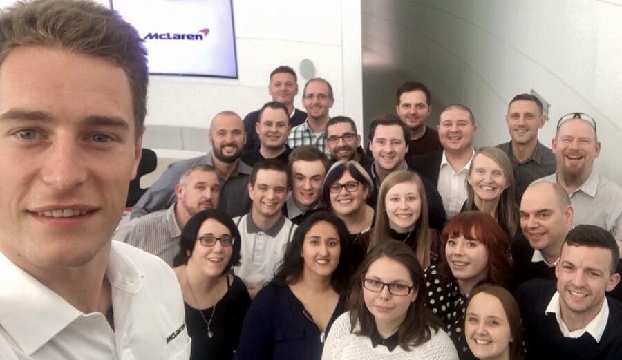 SimonGBrooks's tweet photo. #OnThisDay 2017 being invited to @McLarenF1 for a fan day to meet @svandoorne and @ZBrownCEO. @PrimeVideo were also there filming for #GrandPrixDriver. An unforgettable day, thankyou team! #TeamLikeNoOther #FansLikeNoOther https://t.co/2g1o3WMl9m