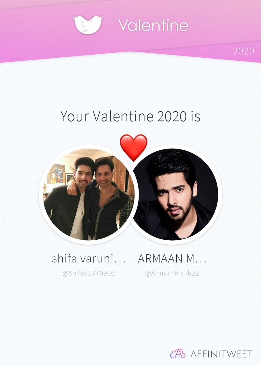 Shifa61770916's tweet photo. #Affinitweet Valentine
This year you're mine ArmaanMalik22! ❤️
And you, whom will be yours?
via https://t.co/YggW0JTqHI https://t.co/aoTrzCWw1E