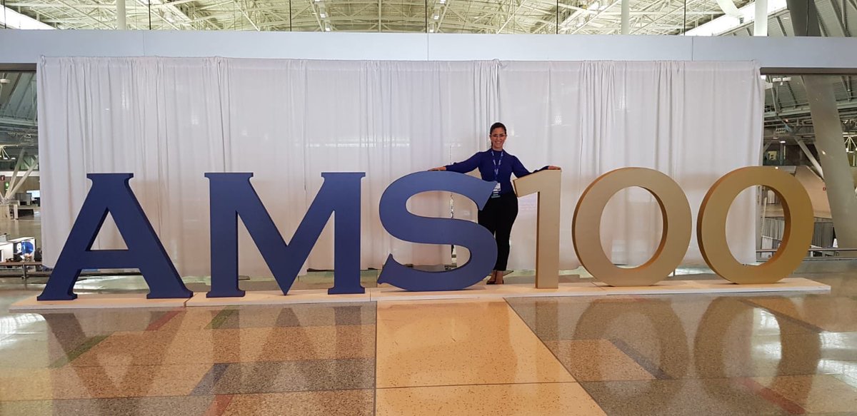 GlorianneR_Wx's tweet photo. Celebrating 100 years of the society I call my home since 2011. Thank you for all the opportunities, networking, and experiences along the way. Looking forward for more.Β‘Que Viva la METEOROLOGIA! βΊοΈβ‘οΈβ
οΈπͺπ΅π· @ametsoc #ams100 #meteorologist #boricuainSTEM #womeninscience https://t.co/25dFIboS8Q