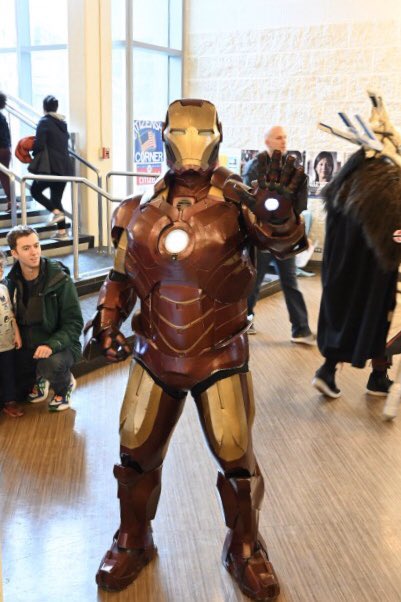 MontgomeryCoMD's tweet photo. Ironman on the scene at @MCPL_Libraries MoComCon. Happening today until 4 p.m. #MoComCon2020 https://t.co/cPQhHrZ1o7