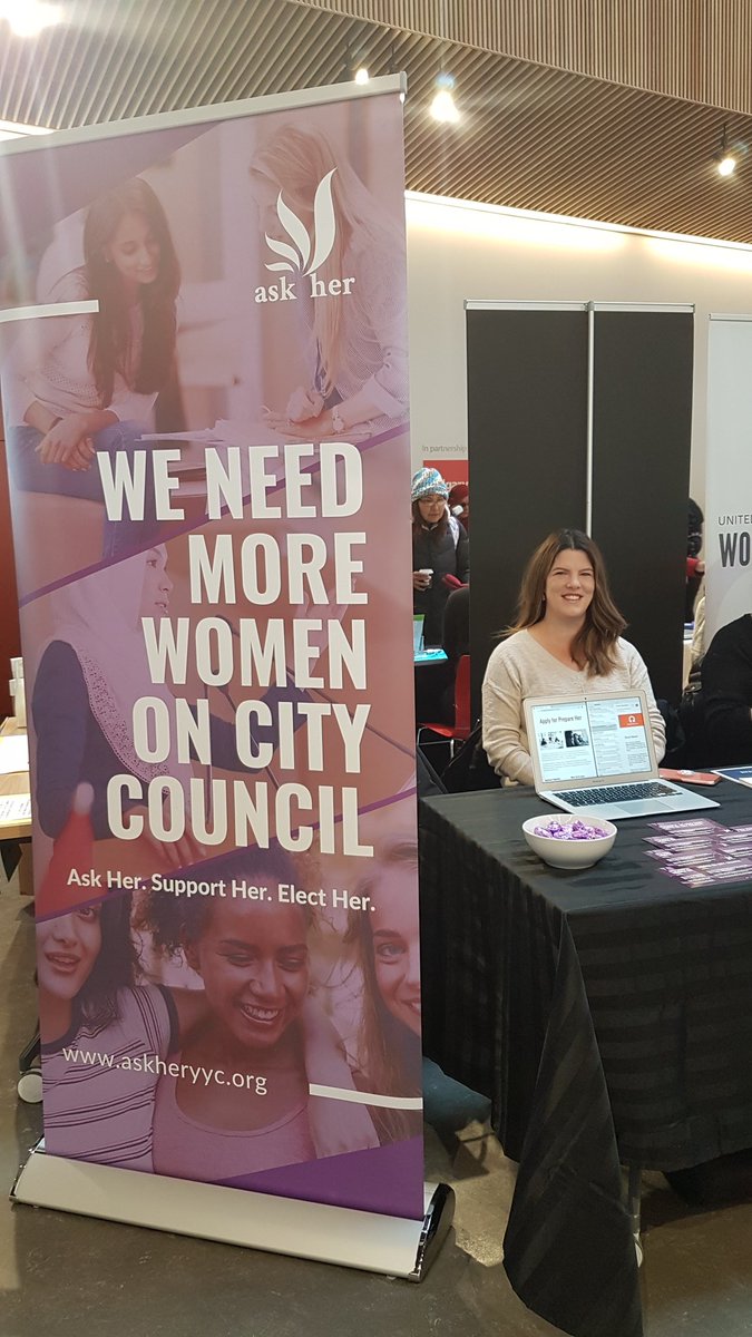 Come visit <a href="/askheryyc/">Ask Her</a> at the <a href="/Taking_Strides/">Calgary Womxn: Taking Strides</a> Women's Resource Fair today in the lobby of the beautiful central library! We are recruiting for our new program, Prepare Her. Come learn about it! 💜