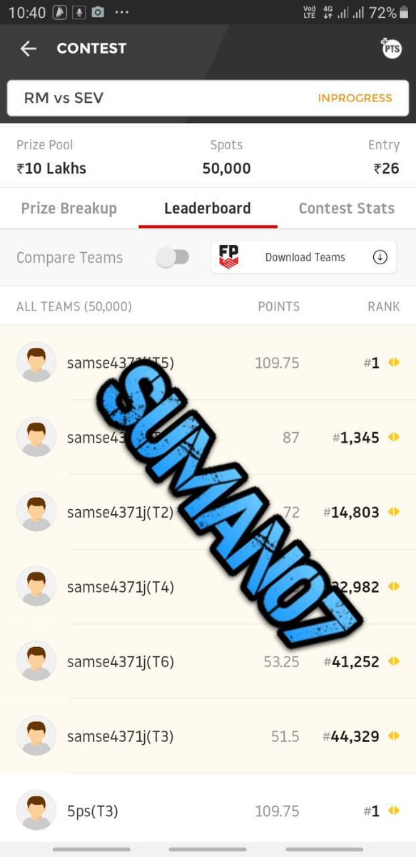 Suman9522's tweet photo. Mega GL in all Apps ....
Open Team in Channel ....
Why wait go and join fast and crcak GL in football Totally Free Free 🔥🔥
https://t.co/YjUMFPCE8q
#Dream11
#Dream11Team #myteam11 #MPL #myfab11 #FantasyFootball #oyepick #football #RMLiga #RMvsSEV https://t.co/W4O3KQPkth