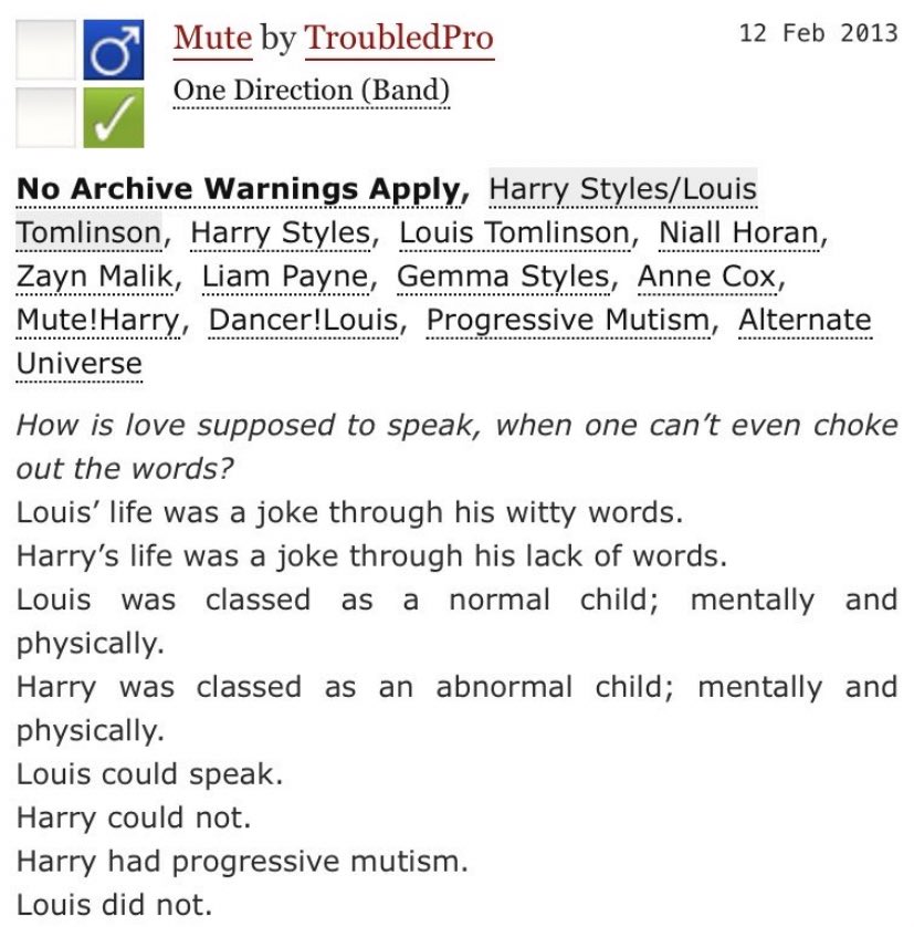 16. even their fics have parallels