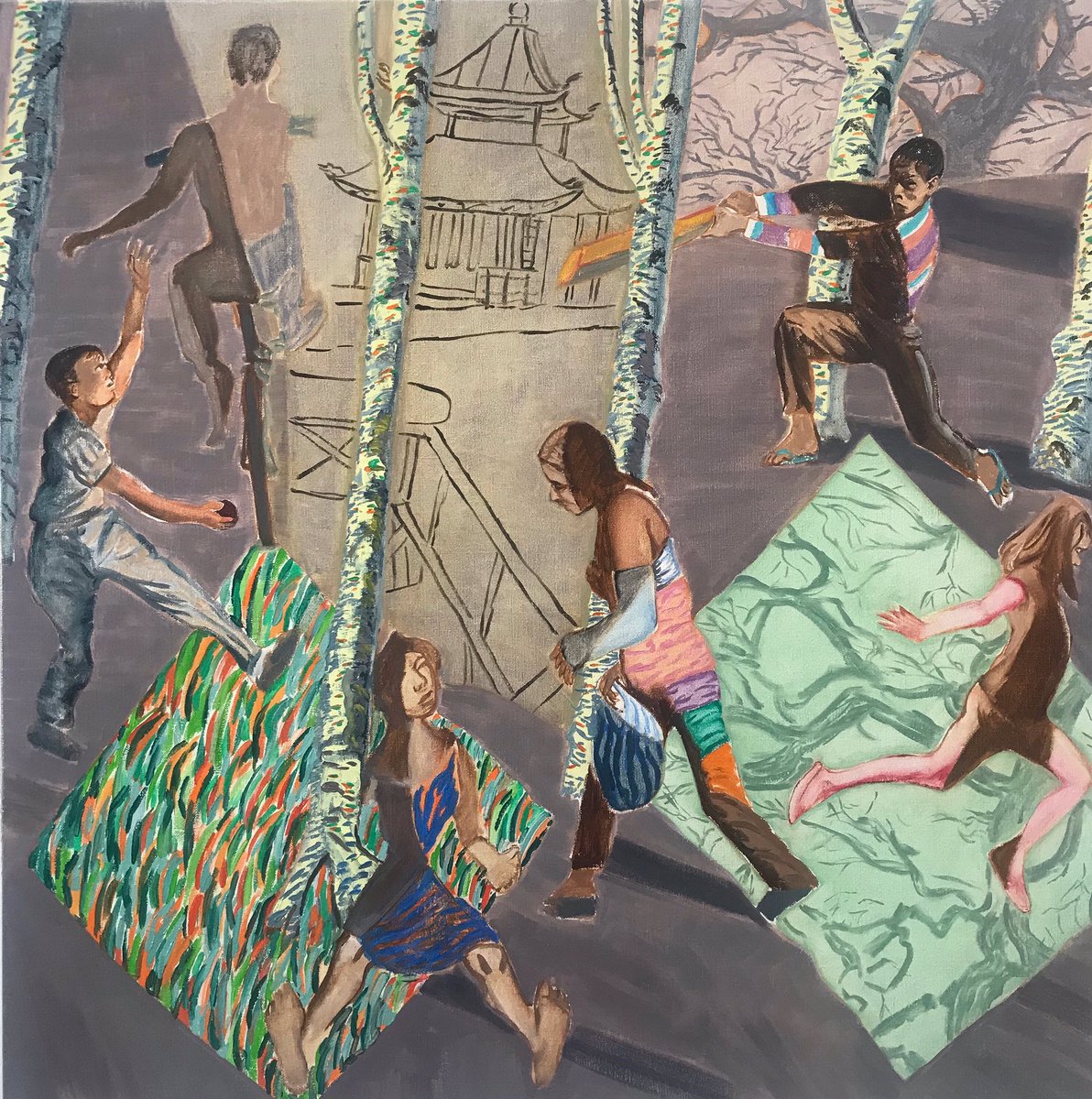 frankcreber's tweet photo. ‘The Pagoda Vicky Park’ oil on linen 90 x 90 cm #contemporarybritishpainting #eastlondonlife #eastlondoncool #isleofdogslife #victoriapark https://t.co/Nkdf6RNHRP