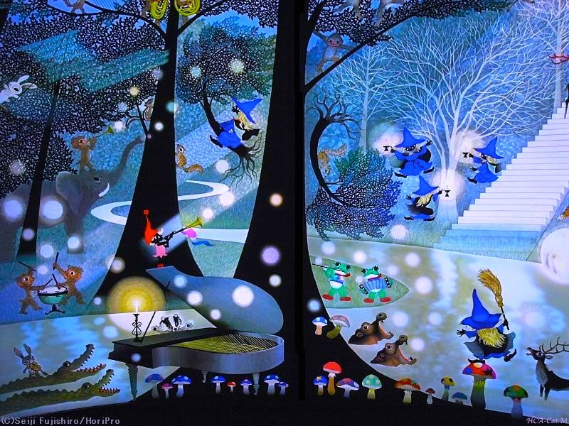 H Crabapple Cat M 光る森 作品の一部 藤城清治 影絵