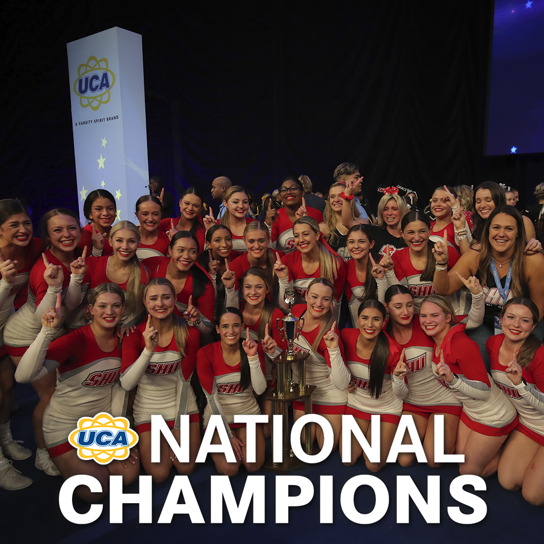 UCAupdates's tweet photo. Congratulations to Sacred Heart University, the 2020 All Girl Division I NATIONAL CHAMPIONS! #UCAnationals 😍 https://t.co/LNHl4bcYDE