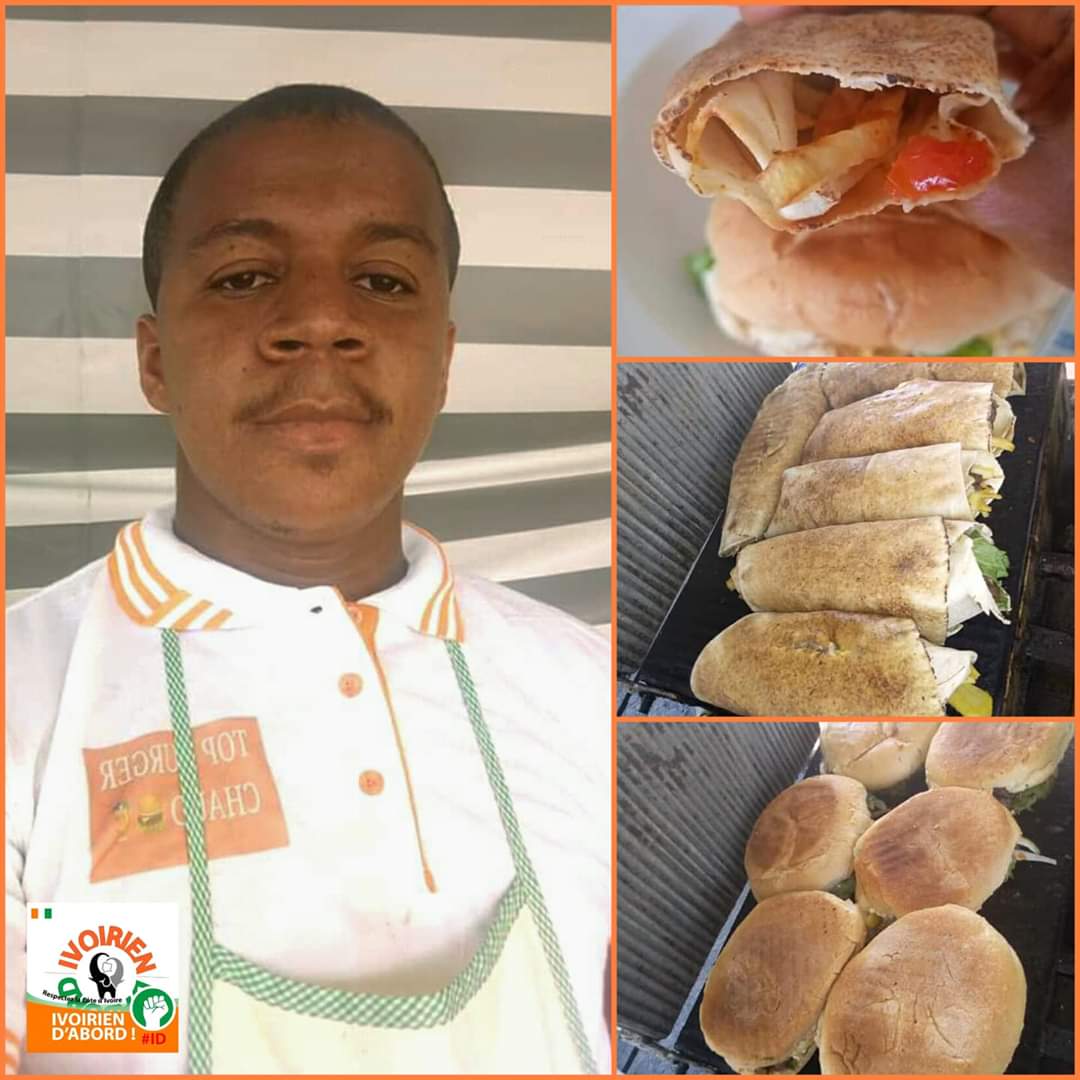 ZonePresse_'s tweet image. Bienvenue au TOP BURGER CHAUD, du jeune entrepreneur ivoirien Guy Franck Tcheraud, il confectionne de bons Chawarmas au poulet, Burger/Big Burger, Paninis/Big paninis, Hot Dog, Big Hot Dog il fait aussi des livraisons à domicile.

Il est disponible au numéro suivant: 87689292