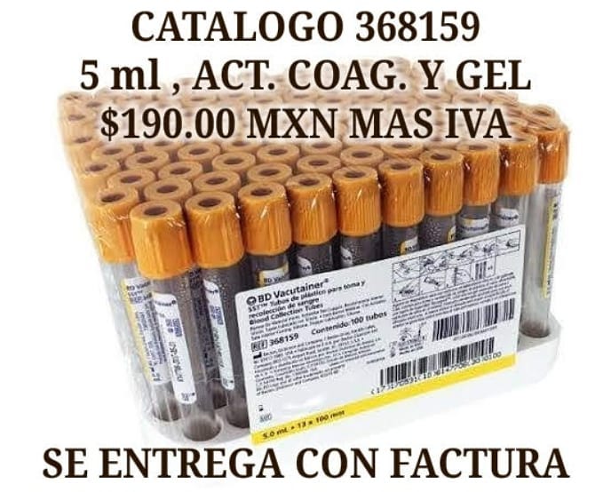 VENTA TUBO BD
SE ENTREGA CON FACTURA Y CERTIFICADO DE CALIDAD
PRECIO ANTES IVA Y EN MN. MXN

INFORMES
cotizaciones@marketingnurses.com.mx
5614816059

#LaboratorioMédico #EstudiosClínicos #MuestraSangre #TuboMuestra

#NurseConsultoriaMKN