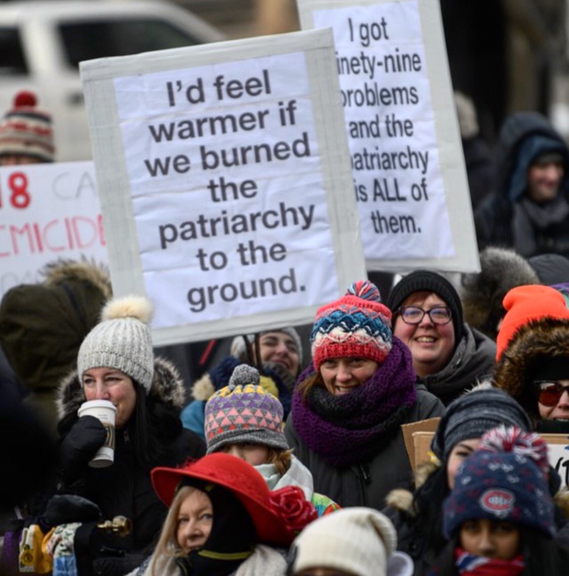 Thank you #Calgary for braving the cold and taking part in the 4th Annual Womxn’s March. We salute each one of you. 🙌🏾🙌🏻🙌. #Womenmarchyyc #YYC #wmyyc