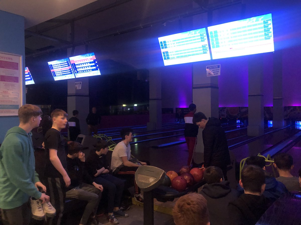 StMalsSupercup's tweet photo. All four teams enjoying some well deserved down time together, bowling at the SSE Arena.

Players, coaches and parents from Belfast, Kerry, Dublin and Cheshire all mixing and creating new friendships all thanks to the St. Malachy’s International Supercup 🙌🏻 🏀 https://t.co/F6TpXBJBpm