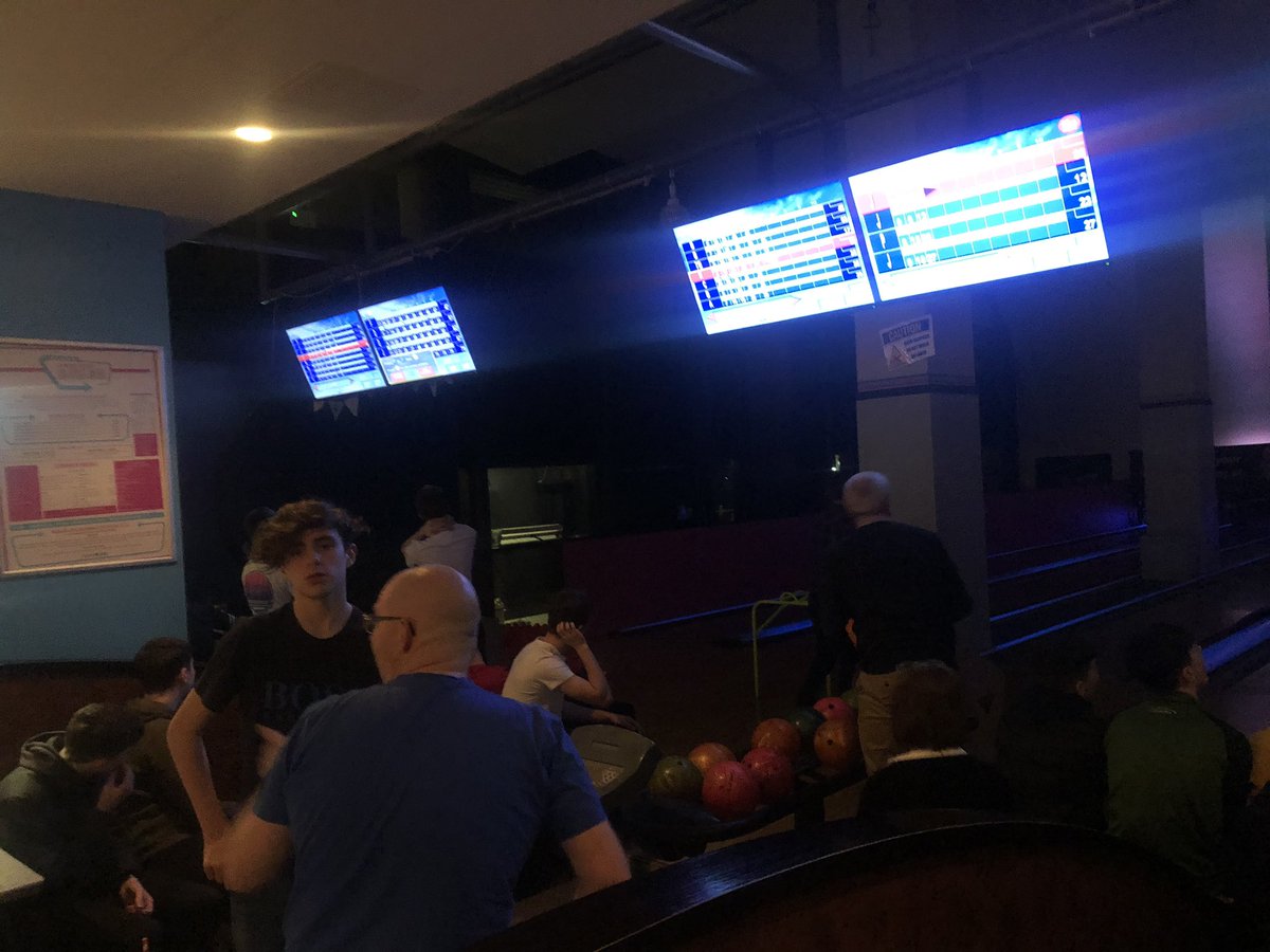 StMalsSupercup's tweet photo. All four teams enjoying some well deserved down time together, bowling at the SSE Arena.

Players, coaches and parents from Belfast, Kerry, Dublin and Cheshire all mixing and creating new friendships all thanks to the St. Malachy’s International Supercup 🙌🏻 🏀 https://t.co/F6TpXBJBpm