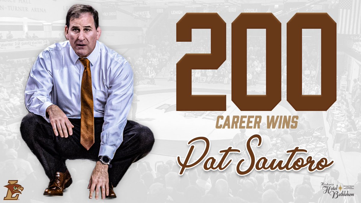 LehighMWREST's tweet image. Congrats to our head coach Pat Santoro on career win #200!
Coach Pat won 48 duals at Maryland and now has 152 wins at Lehigh.