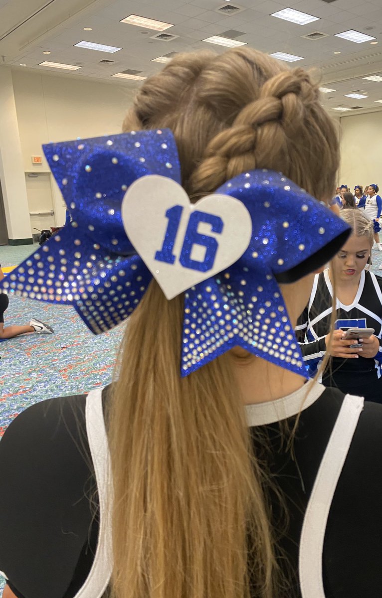 chsspartancheer's tweet photo. We made it! SC is one of the TOP TWENTY teams in the state of Texas! I went to draw for order and drew number 💙16💙! We’ve worn this number in memory of Dawson Barnes since the beginning of the year! We can picture his huge smile as we prepare for finals! #LLD https://t.co/DuqB05Bssb
