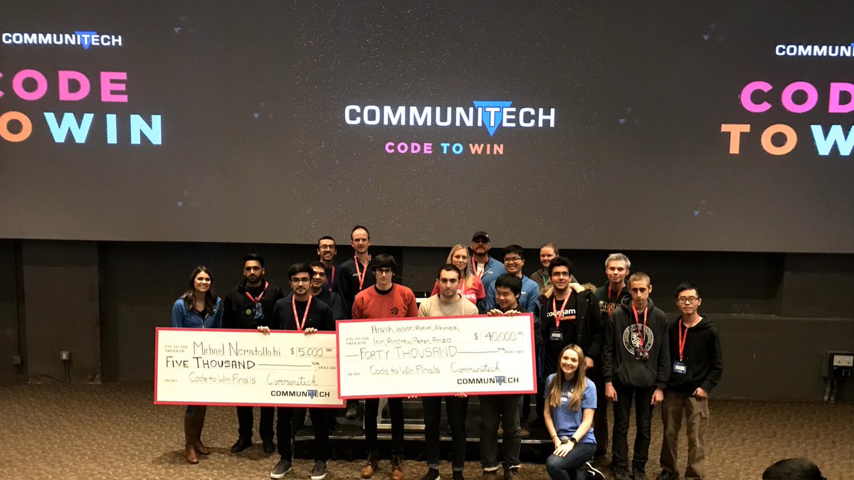 Communitech's tweet photo. The winners have been selected! Congrats to all the finalist who participated in our annual Code to Win competition! 💻 🎉 

Thank you to our partners - @DeloitteCanada @googlecanada @Manulife @Rogers @SonovaGroup 

#Codetowin https://t.co/AhYPlzHCEk