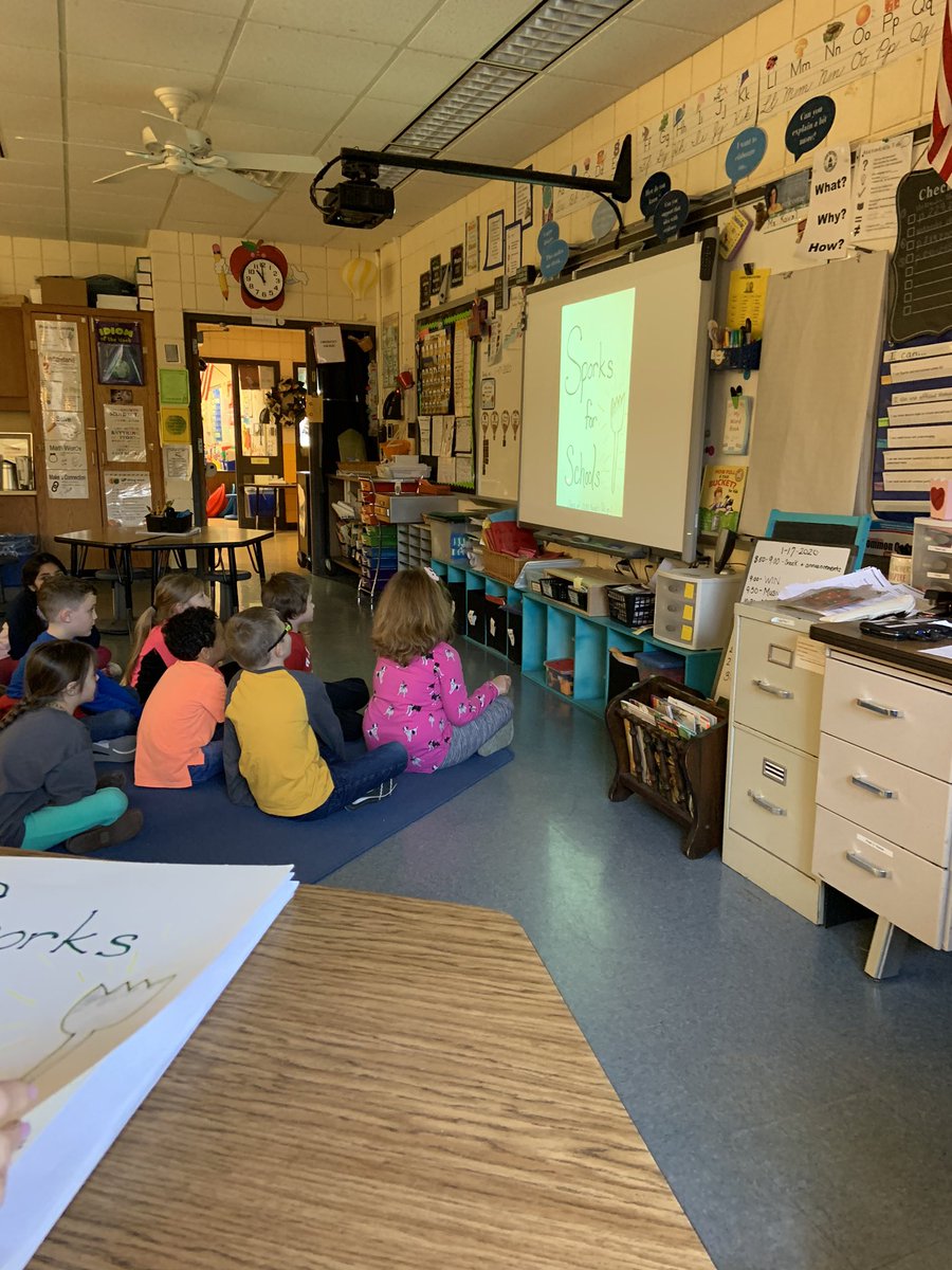 NES_CT's tweet photo. Ms. Kovalโs student present their opinion on Sporks to Dr. Parker. Northville will pilot sporks for the district. #recycling #SaveThePlanet https://t.co/FrXapcgER7